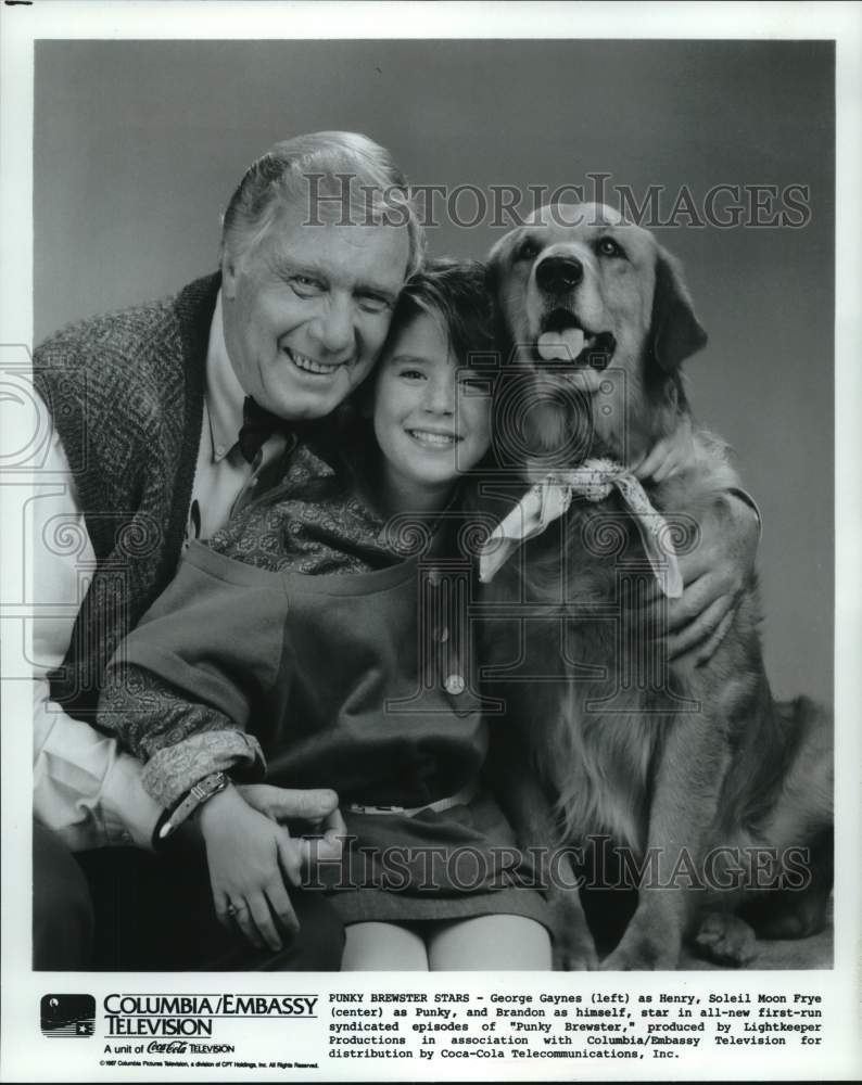 1987 Press Photo George Gaynes and Soleil Moon Frye in "Punky Brewster" - Historic Images