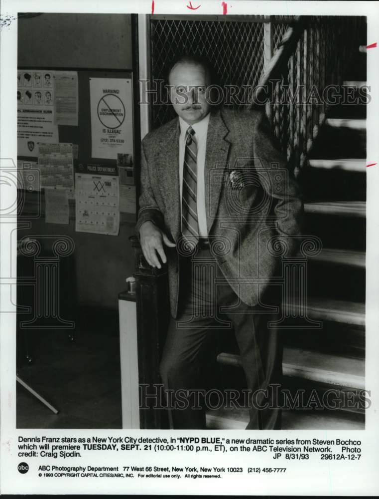 1993 Press Photo Actor Dennis Franz of "NYPD Blue" - Historic Images