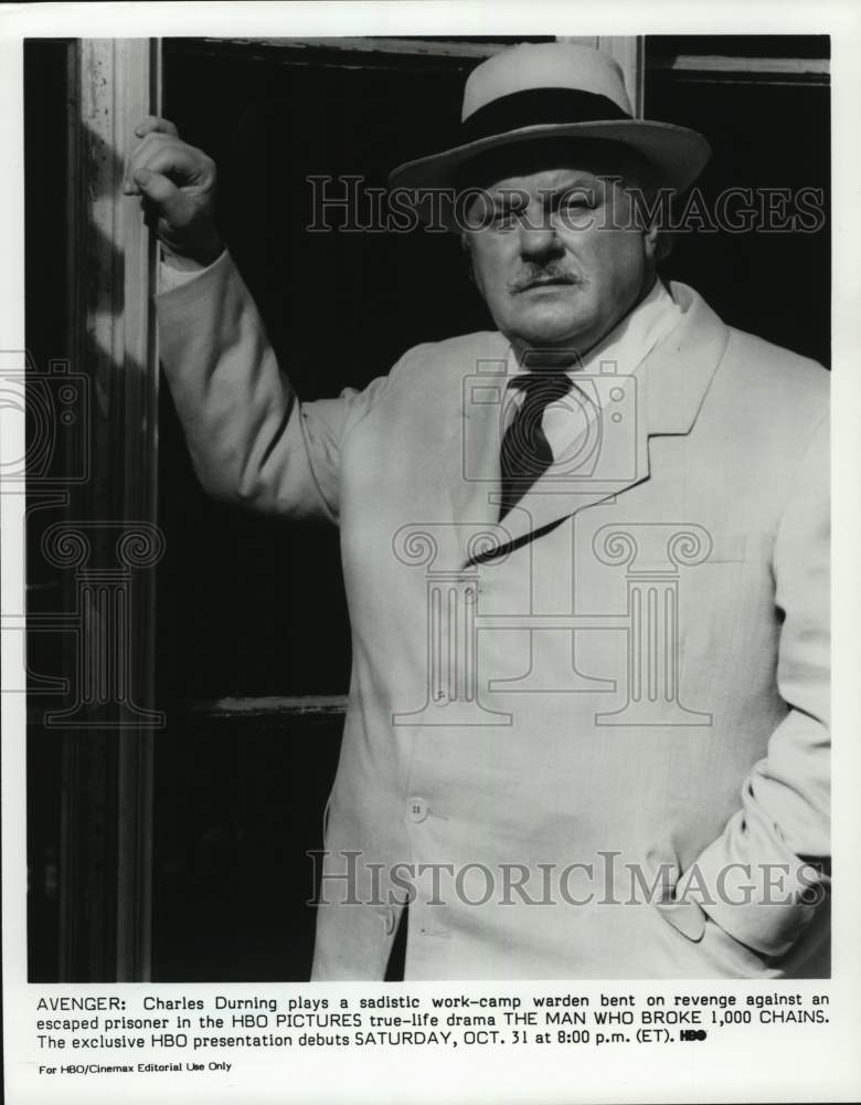 1987 Press Photo Charles Durning in "The Man Who Broke 1,000 Chains" - Historic Images