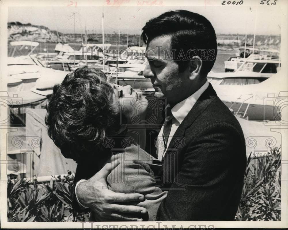 1969 Mike Connors and Barbara Rush in a scene on Mannix.-Historic Images