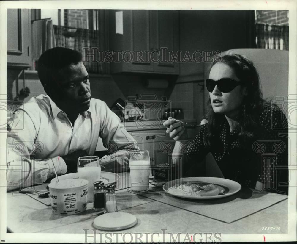 1966 Actors Elizabeth Hartman & Sidney Poitier in Movie Scene-Historic Images