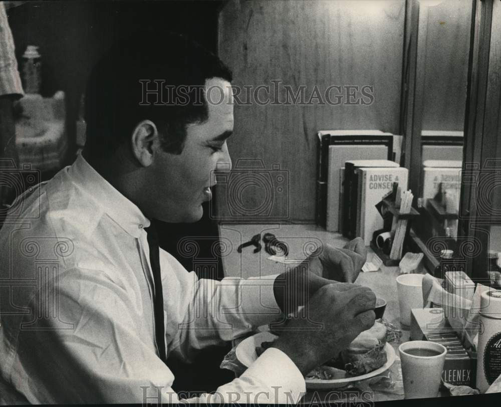 1962 Actor Donald Hall Eats Dinner-Historic Images