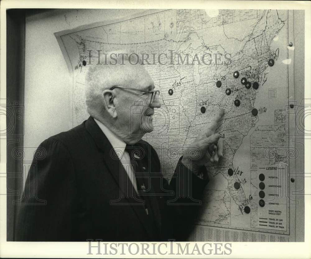 1968 General Lewis B. Hershey Looking at Map-Historic Images