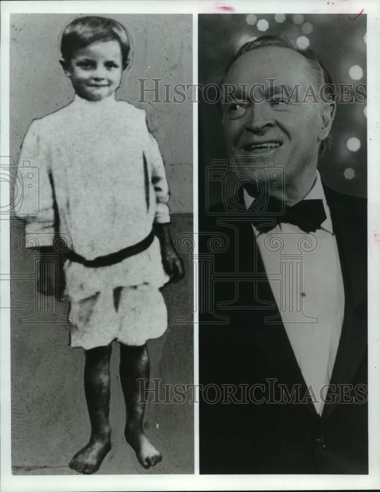 1985 Press Photo Comedian Bob Hope as a Child and an Adult - hcp58822 - Historic Images