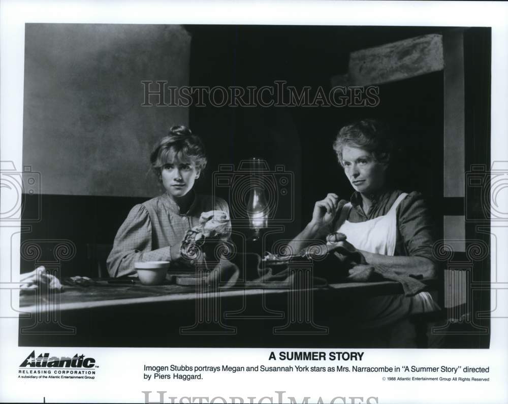 1988 Press Photo Actress Imogen Stubbs, Susannah York in &quot;A Summer Story&quot; Film - Historic Images