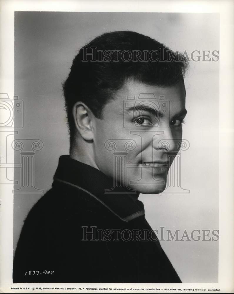 1958 Press Photo Actor John Saxon in "This Happy Feeling" Film - hcp85737 - Historic Images