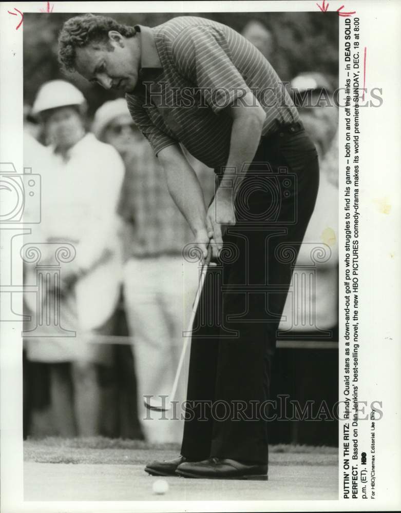 1988 Press Photo Actor Randy Quaid in &quot;Dead Solid Perfect&quot; Film - hcp86590- Historic Images