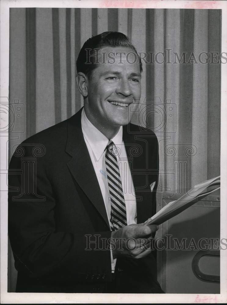 1955 Press Photo Radio and television host Donald Woods. - hcq06043- Historic Images