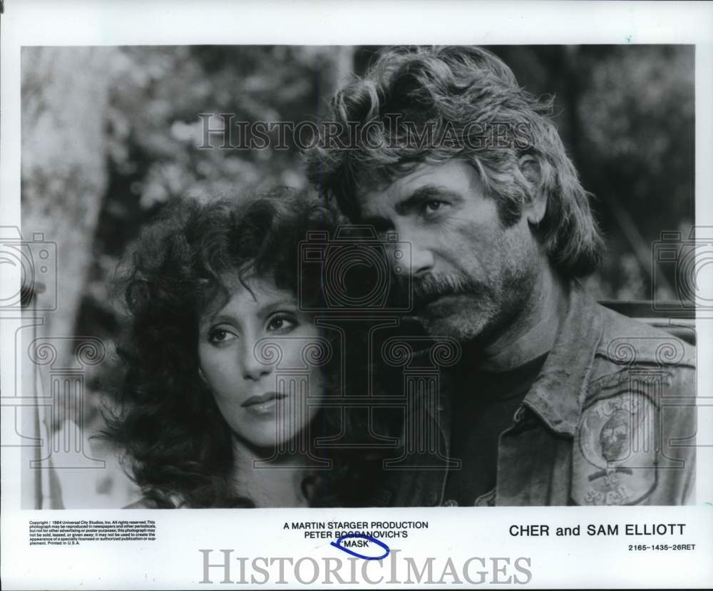 1984 Press Photo Cher and Sam Elliott star in "Mask" - hcq11175 - Historic Images