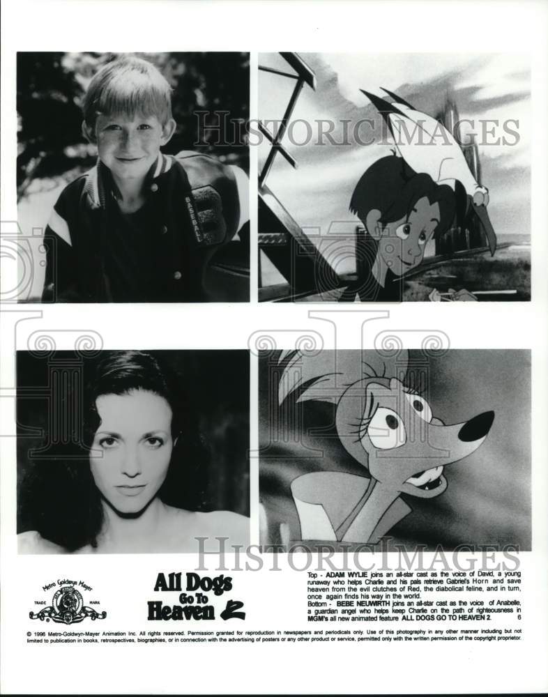 1996 Press Photo "All Dogs Go to Heaven 2" Animated Movie Cast Members - Historic Images