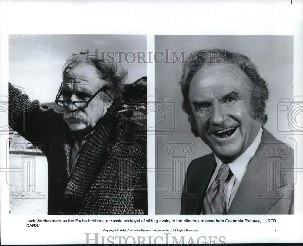 1980 Press Photo Actor Jack Warden in &quot;Used Cars&quot; Movie - hcq20577- Historic Images