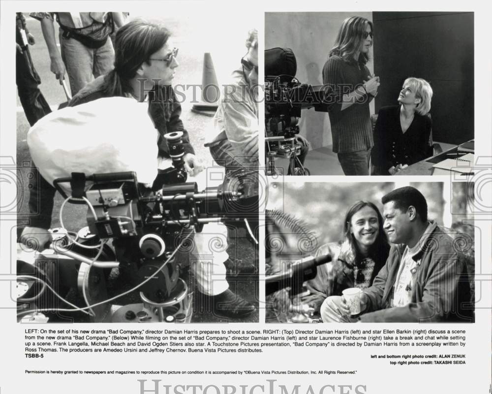 Press Photo Director Damian Harris &amp; Stars on &quot;Bad Company&quot; Movie Set- Historic Images