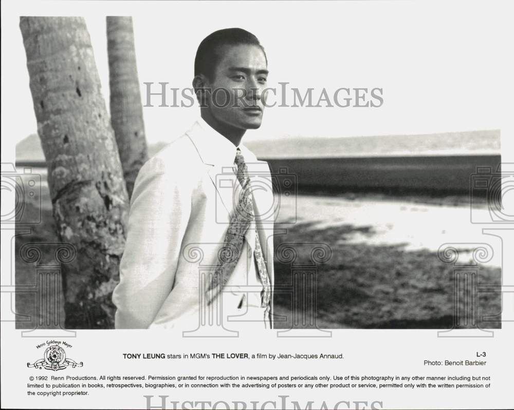 1992 Press Photo Actor Tony Leung in &quot;The Lover&quot; Movie - hcq23799- Historic Images