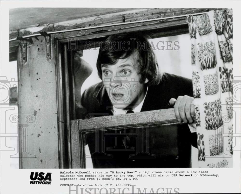 1988 Press Photo Actor Malcolm McDowell in "O Lucky Man!" - hcq44996- Historic Images