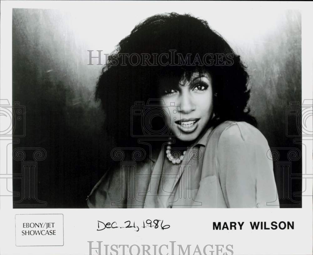 1986 Press Photo Singer Mary Wilson - hcq45030- Historic Images