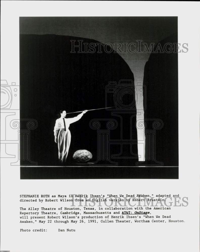 1991 Press Photo Stephanie Roth as Maya in Henrik Ibsen&#39;s &quot;When We Dead Awaken&quot;- Historic Images