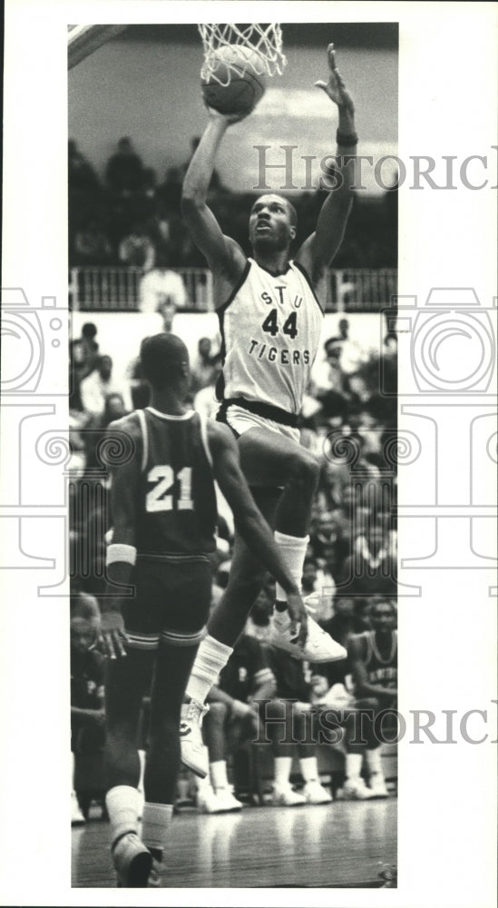 1985 Press Photo Andre Applewhite, Texas State Univerrsity Basketball Player - Historic Images