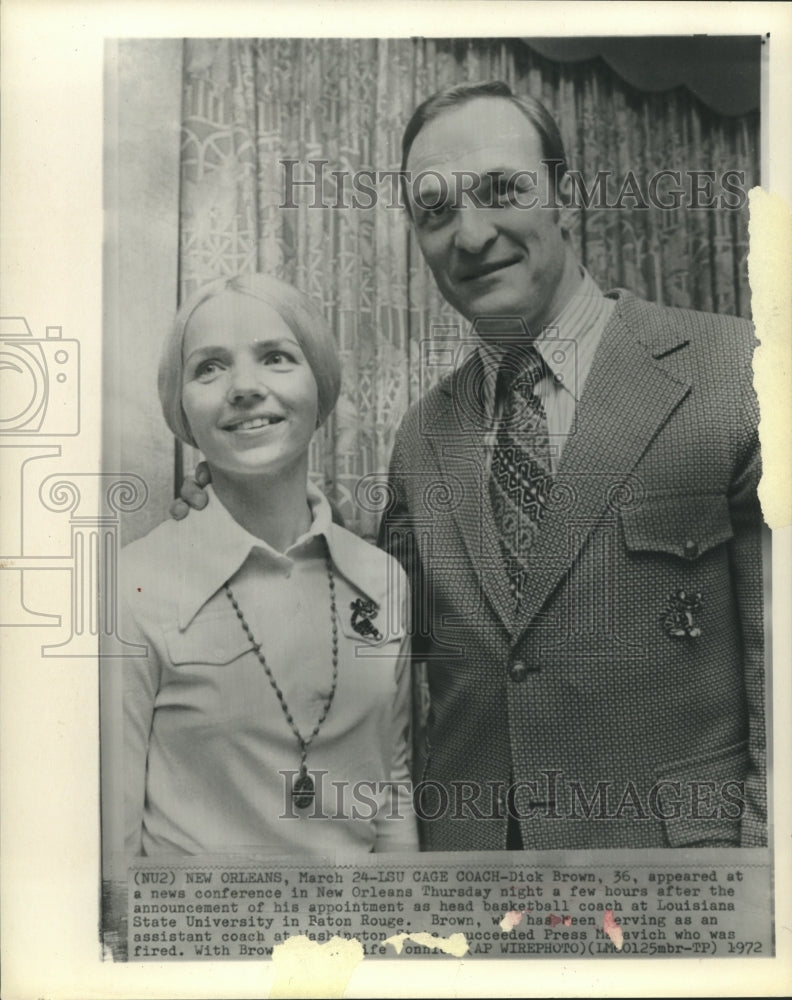 1972 Press Photo Dick Brown, Louisiana State University Basketball Coach- Historic Images