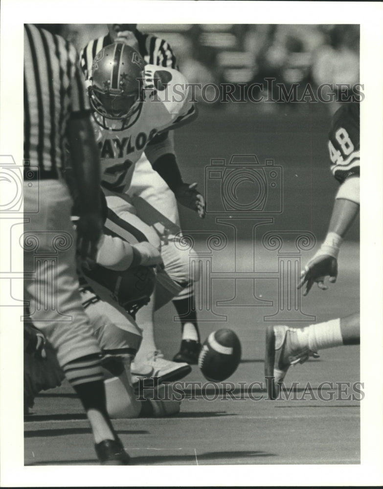 1982 Press Photo Alfred Anderson, Baylor University Football Player at Game - Historic Images