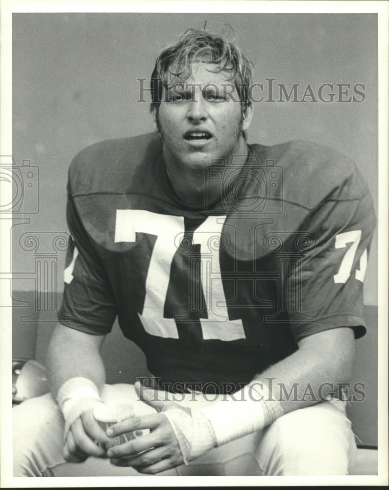 1973 Press Photo Southern Methodist University&#39;s Defensive Tackle, Toxie Beavers- Historic Images