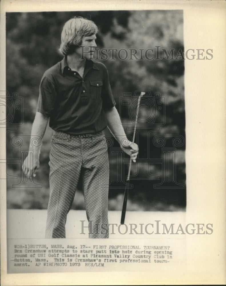 1973 Press Photo Pro golfer Ben Crenshaw makes his debut at USI Golf Classic. - Historic Images