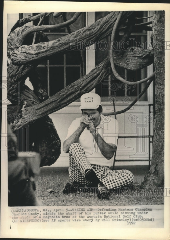 1972 Defending Masters Champ, Charles Coody takes aim at Augusta, GA - Historic Images