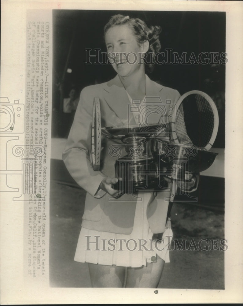 1952 Maureen Connoly defends National Women&#39;s Tennis Championship - Historic Images