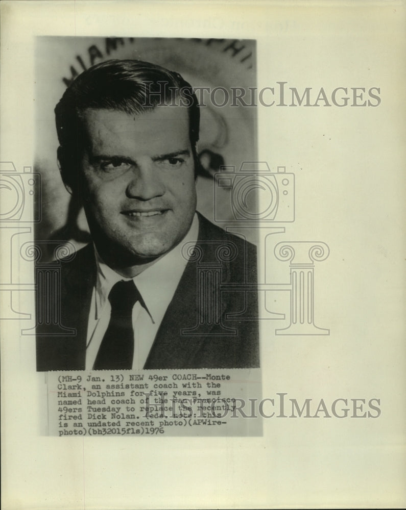 1976 Press Photo Monte Clark named new football of San Francisco 49ers.- Historic Images