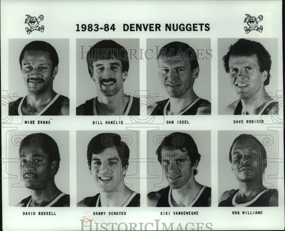 1987 Press Photo Members of the 1983-84 Denver Nuggets basketball team.- Historic Images