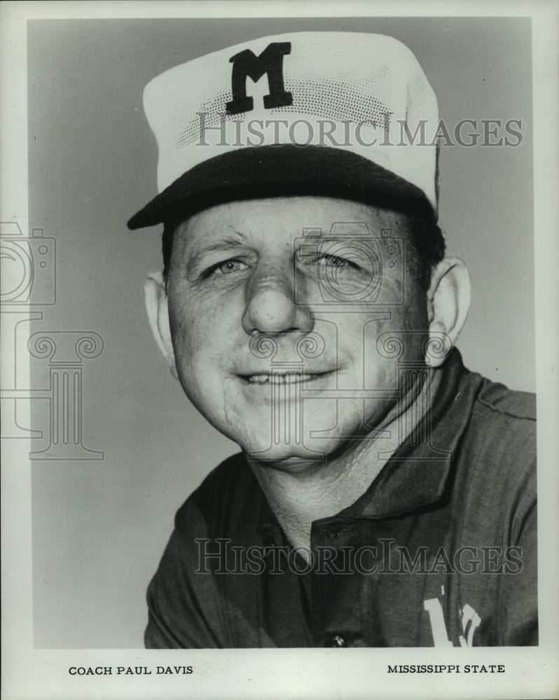 1966 Mississippi State University football coach Paul Davis. - Historic Images