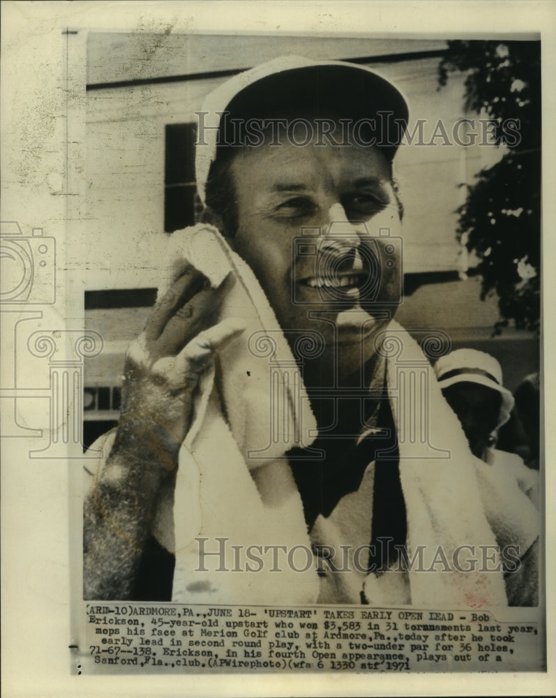 1971 Not so young 'Upstart' Bob Erickson takes early Open lead. - Historic Images
