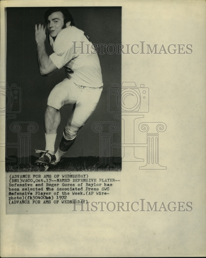 1972 Press Photo Baylor University&#39;s Roger Goree named AP Player of the Week- Historic Images