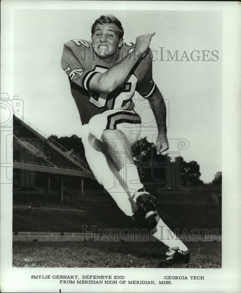 1971 Georgia Tech University defensive end Smylie Gebhart. - Historic Images