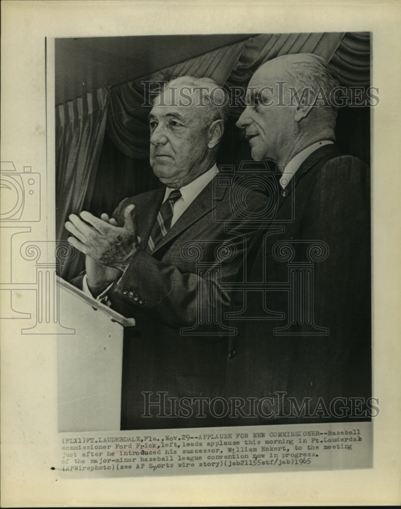 1965 Baseball commissioner Ford Frick names William Eckert successor - Historic Images