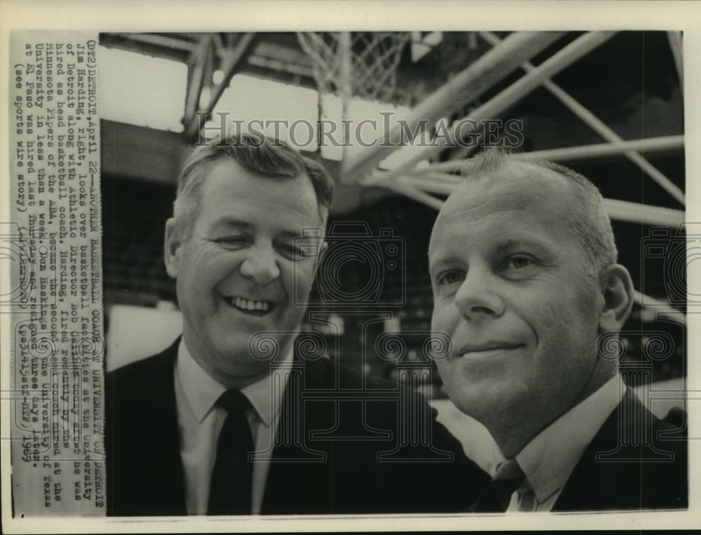 1969 Jim Harding hired as University of Detroit basketball coach. - Historic Images
