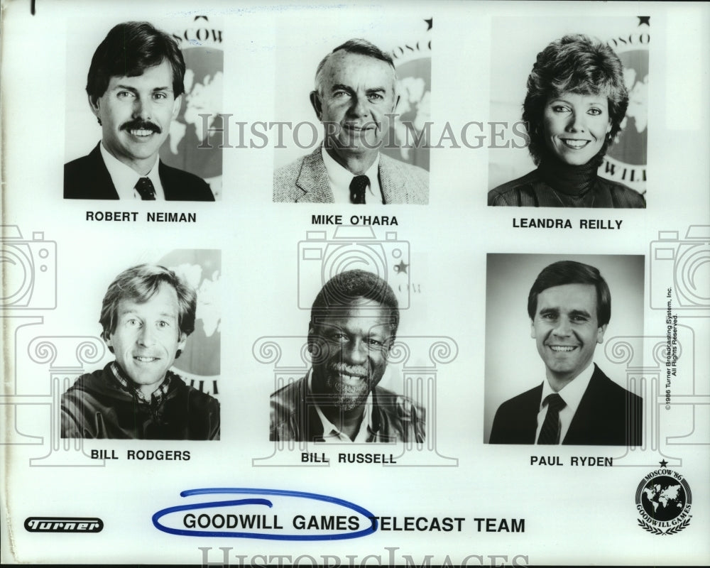 1986 Press Photo Goodwill Games telecast commentator team. - hcs05424- Historic Images
