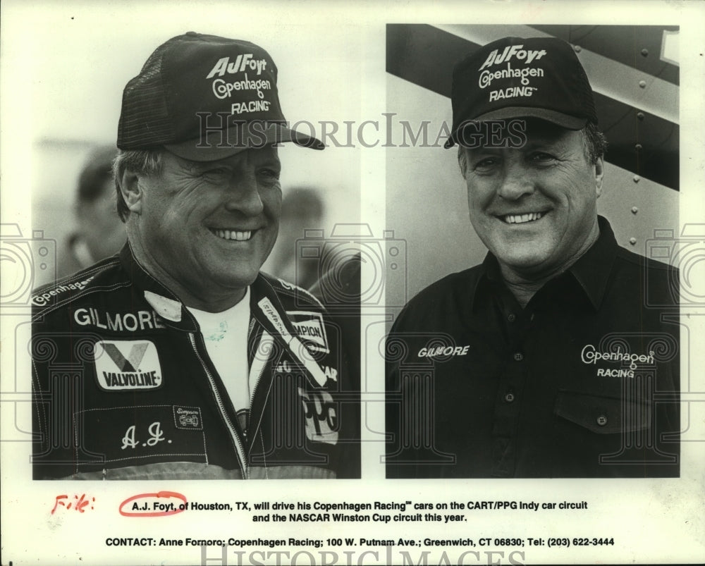 1989 Press Photo Copenhagen Racing&#39;s driver A.J. Foyt of Houston, TX. - Historic Images