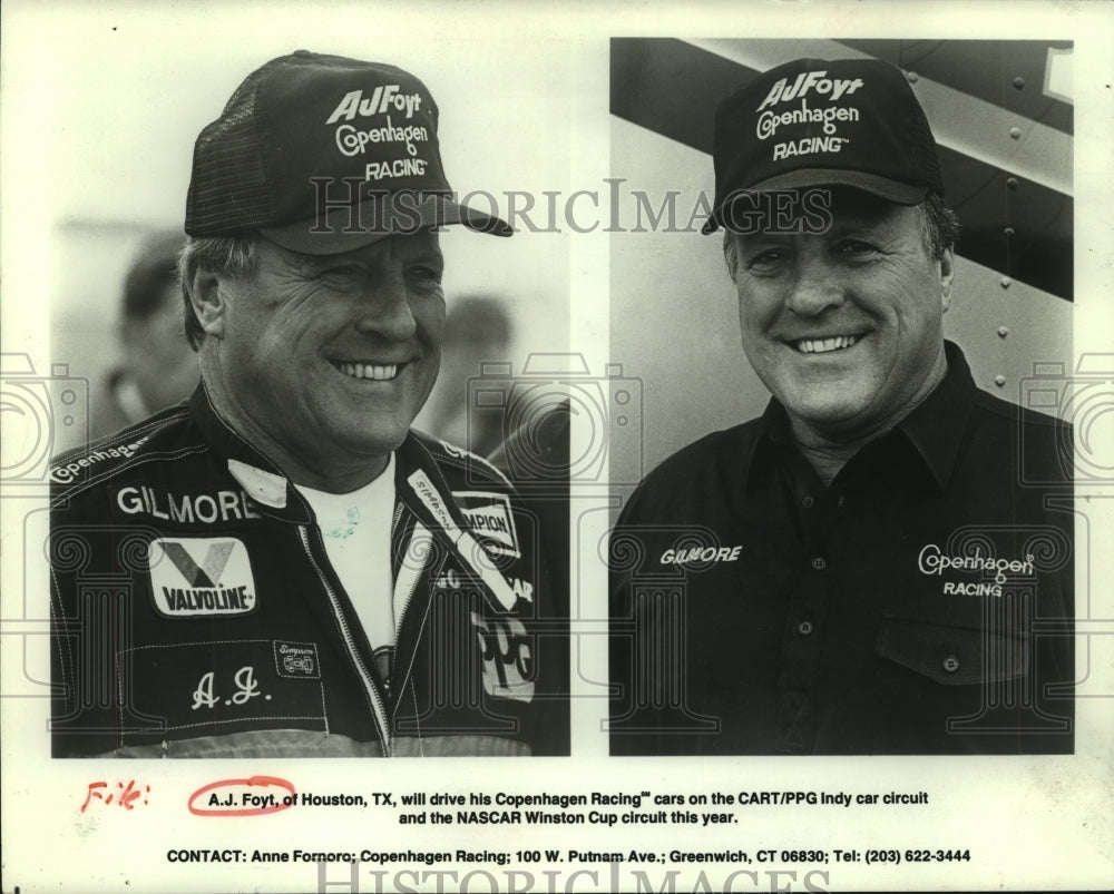 1989 Press Photo Copenhagen Racing's driver A.J. Foyt of Houston, TX. - Historic Images