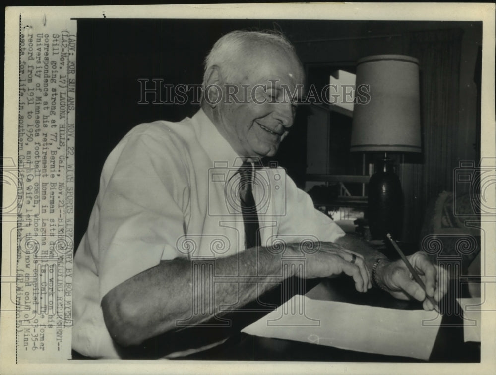 1970 Former University of Minnesota football coach Bernie Bierman. - Historic Images