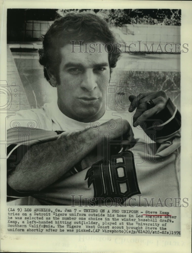 1976 Press Photo Detroit Tigers&#39; No. 1 pick in winter draft Steve Kemp. - Historic Images