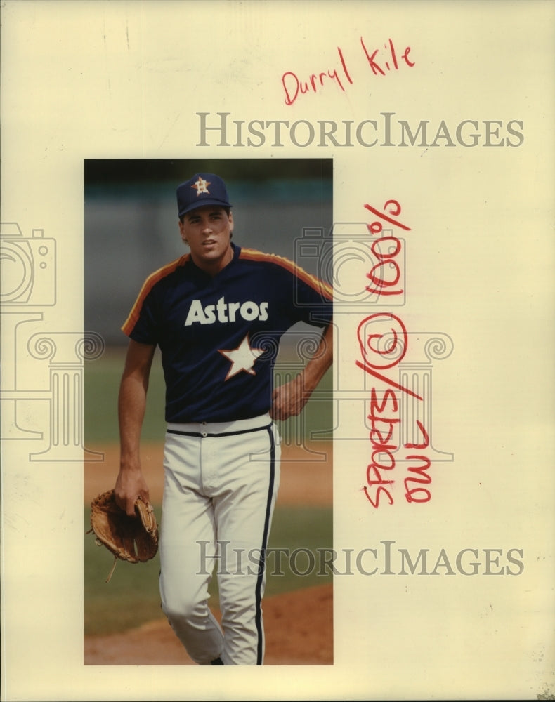 1990 Press Photo Houston Astros&#39; pitcher Darryl Kile - hcs07296 - Historic Images