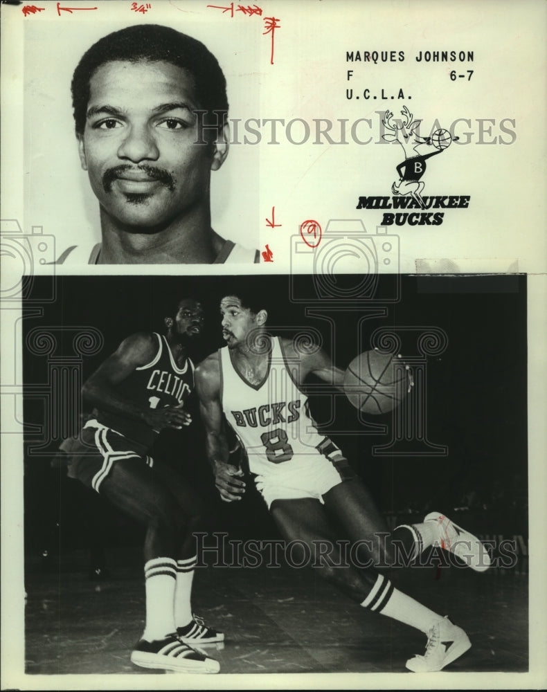 1980 Press Photo Milwaukee Bucks 6'-7" forward Marques Johnson of UCLA.- Historic Images