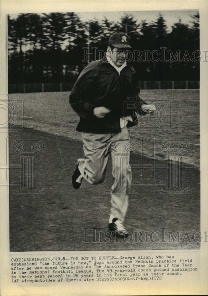 1972 Press Photo Redskins coach George Allen named NFL&#39;s AP Coach of the Year- Historic Images