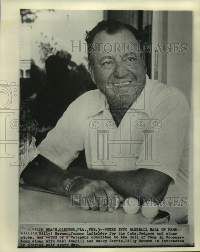 1975 Press Photo Baseball star William (Billy Herman voted into Hall of Fame.- Historic Images