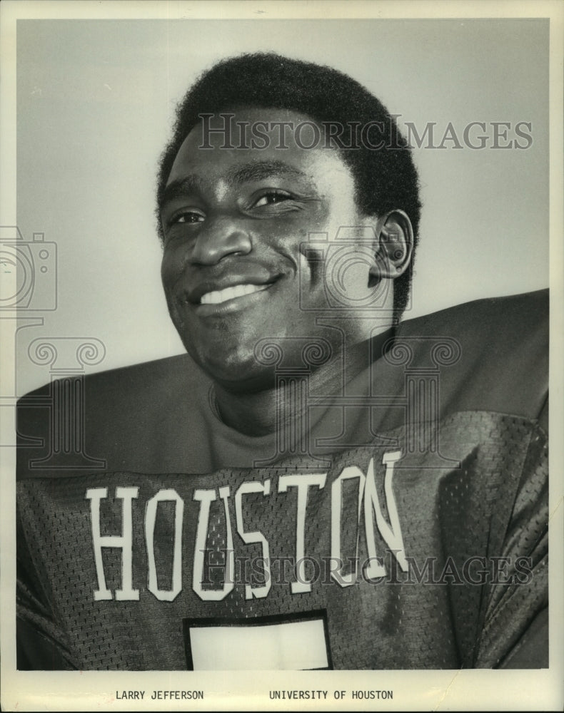 1975 Press Photo University of Houston football Player Larry Jefferson. - Historic Images