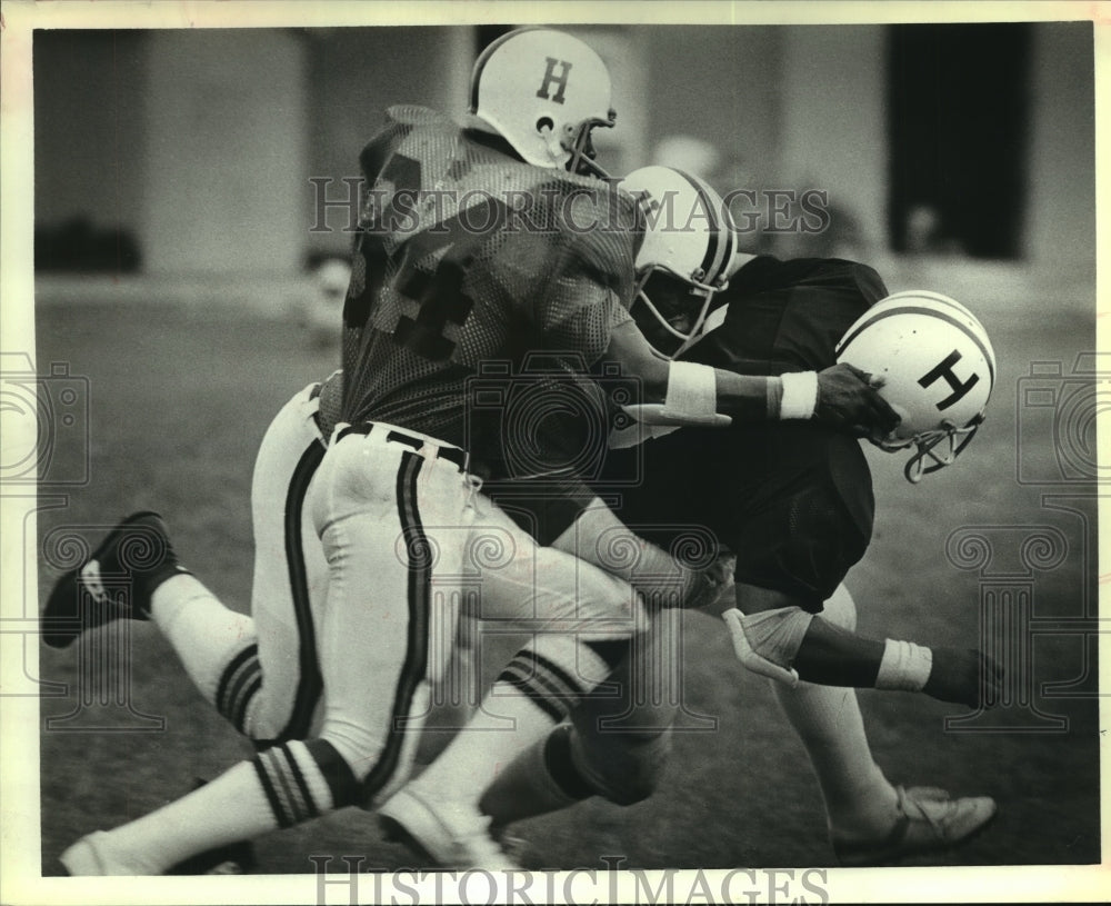 1979 Press Photo Minor league football&#39;s Houston Hunters during practice.- Historic Images