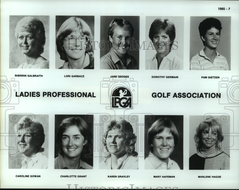 1985 Press Photo Members of the Ladies Professional Golf Association- Historic Images