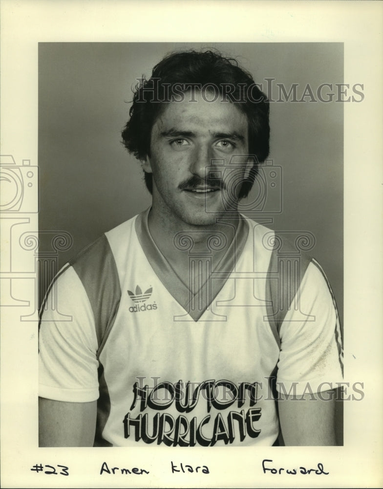 1984 Press Photo Houston Hurricanes&#39; soccer forward Armen Klara (#23). - Historic Images