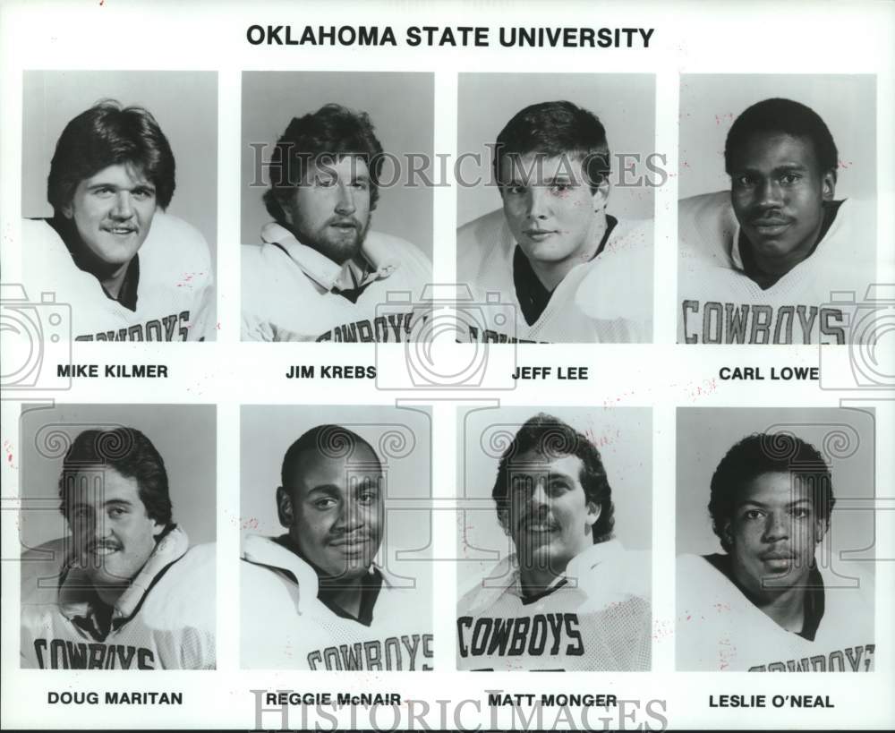 1986 Press Photo Football players for Oklahoma State University - hcs10941 - Historic Images