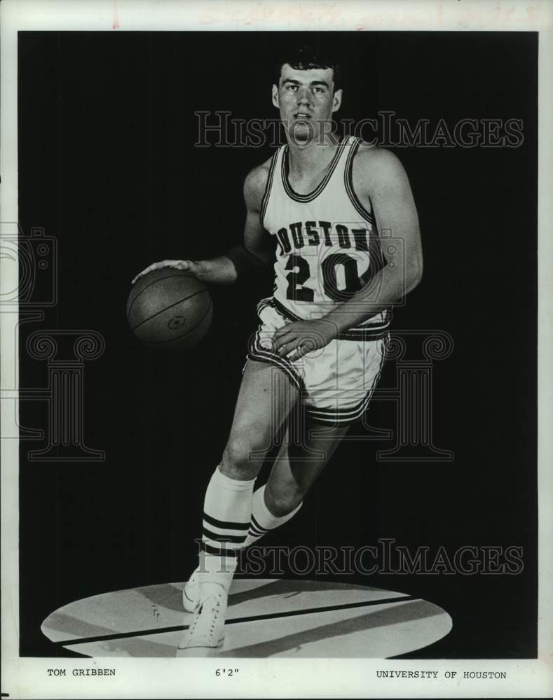 1970 Press Photo University of Houston basketball player Tom Gribben, 6'2'. - Historic Images